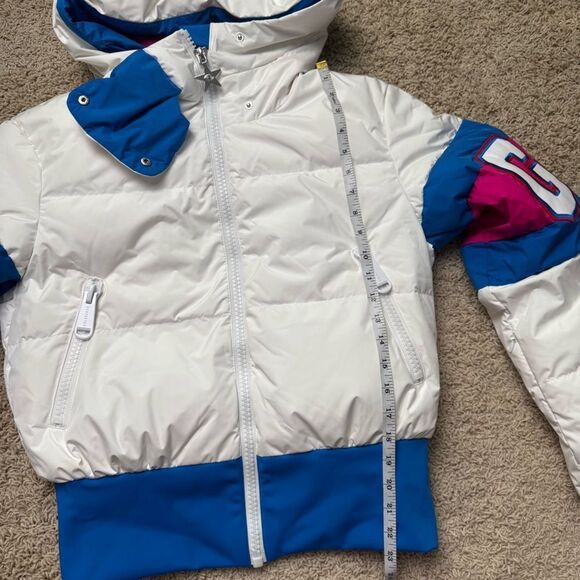 Goldbergh Puck Down Ski Jacket NWOT White Pink Blue Village Puffer Coat US 4 - Picture 7 of 11